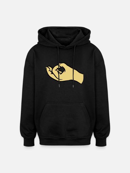 Hands asshole hole - Oversized Unisex Hoodie - black
