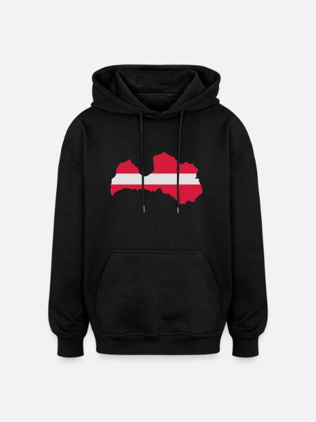 Lettonie - Sweat à capuche oversize unisexe - noir