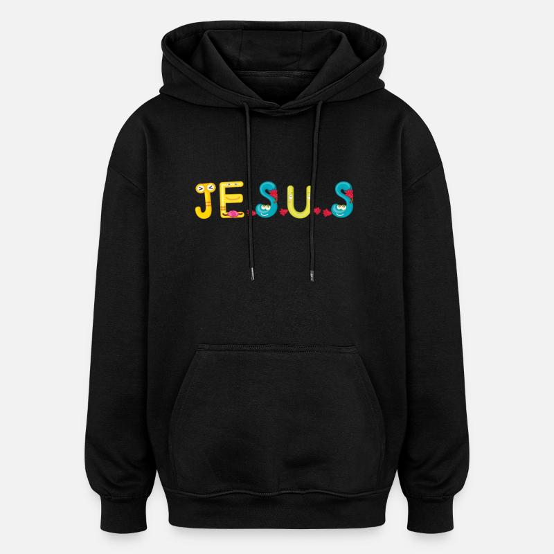 Jesus - Oversized Unisex Hoodie - Schwarz