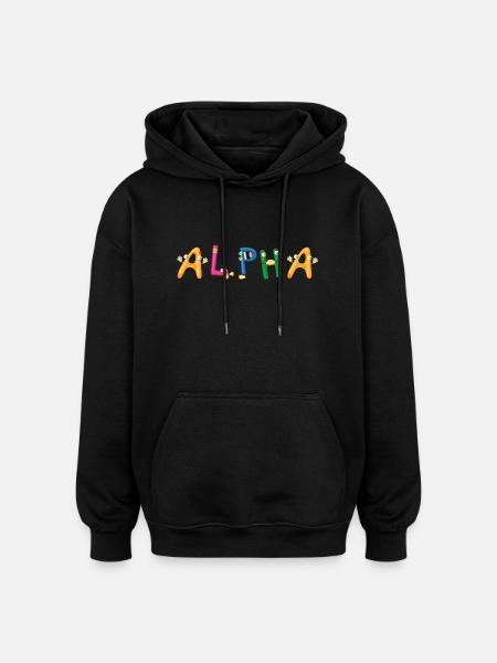 Alpha - Oversized Unisex Hoodie - Schwarz