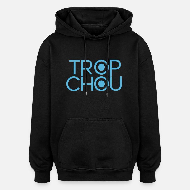Trop Chou - Sweat à capuche oversize unisexe - noir