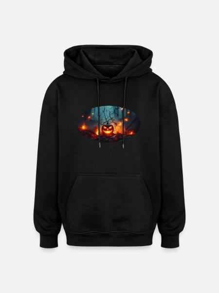 Halloween Pumpkin 1 - Oversized Unisex Hoodie - black