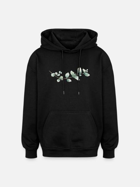 Eukalyptus - Oversized Unisex Hoodie - Schwarz
