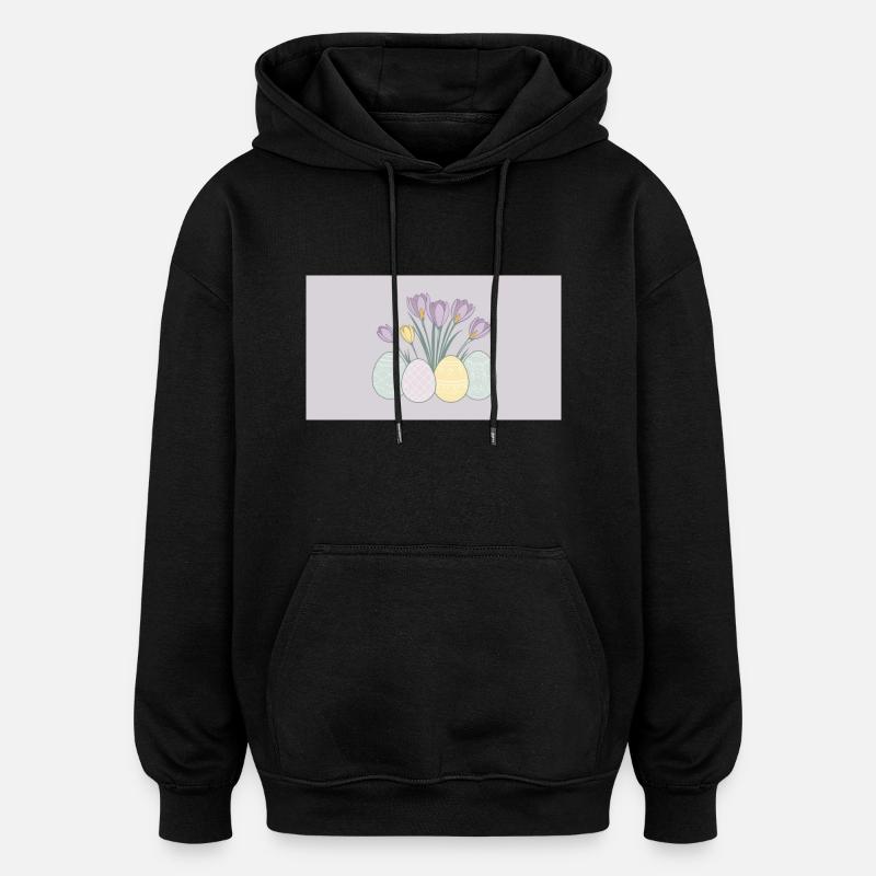 Easter Crocuses - Oversized Unisex Hoodie - black
