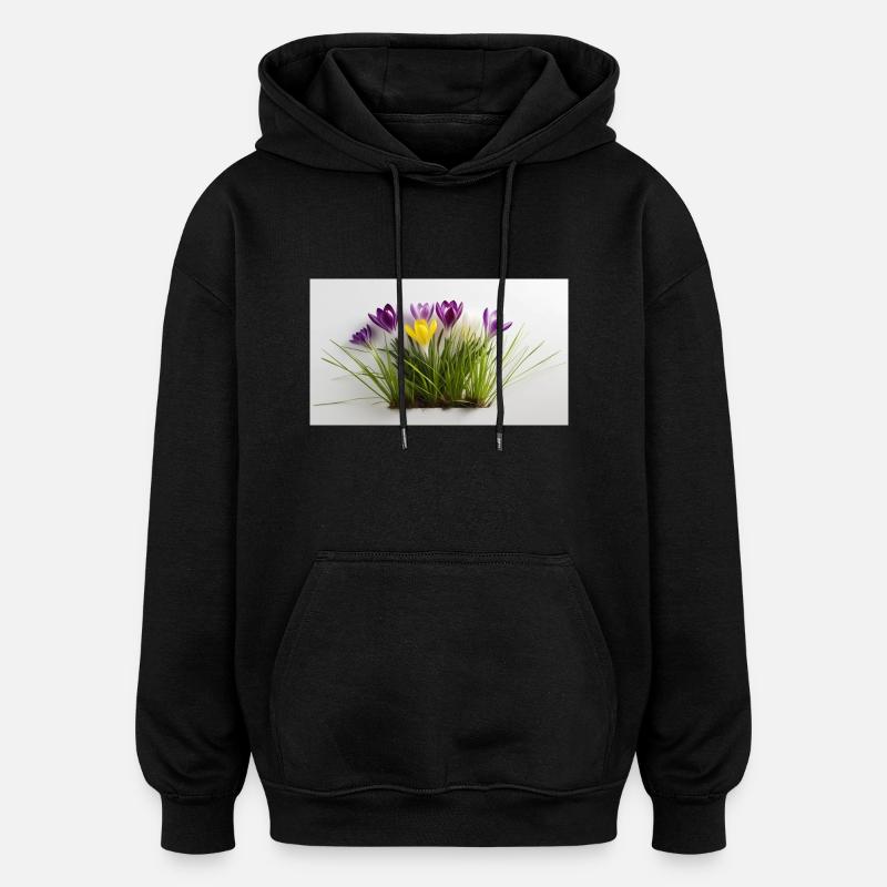 Krokusse - Oversized Unisex Hoodie - Schwarz