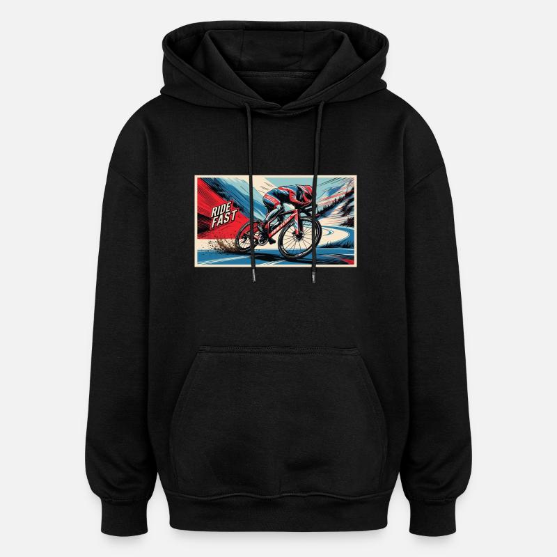Fahrrad - Oversized Unisex Hoodie - Schwarz
