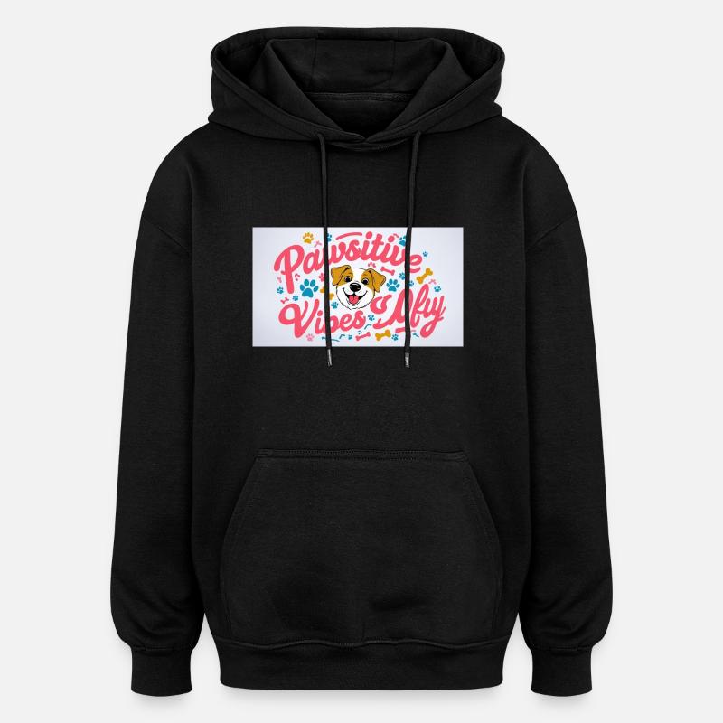 Hunde Design - Oversized Unisex Hoodie - Schwarz
