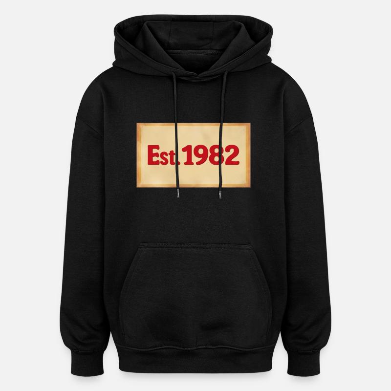 Fondé en 1982 - Sweat à capuche oversize unisexe - noir