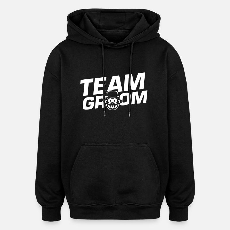 Team Groom Monkey Funny - Oversized Unisex Hoodie - black