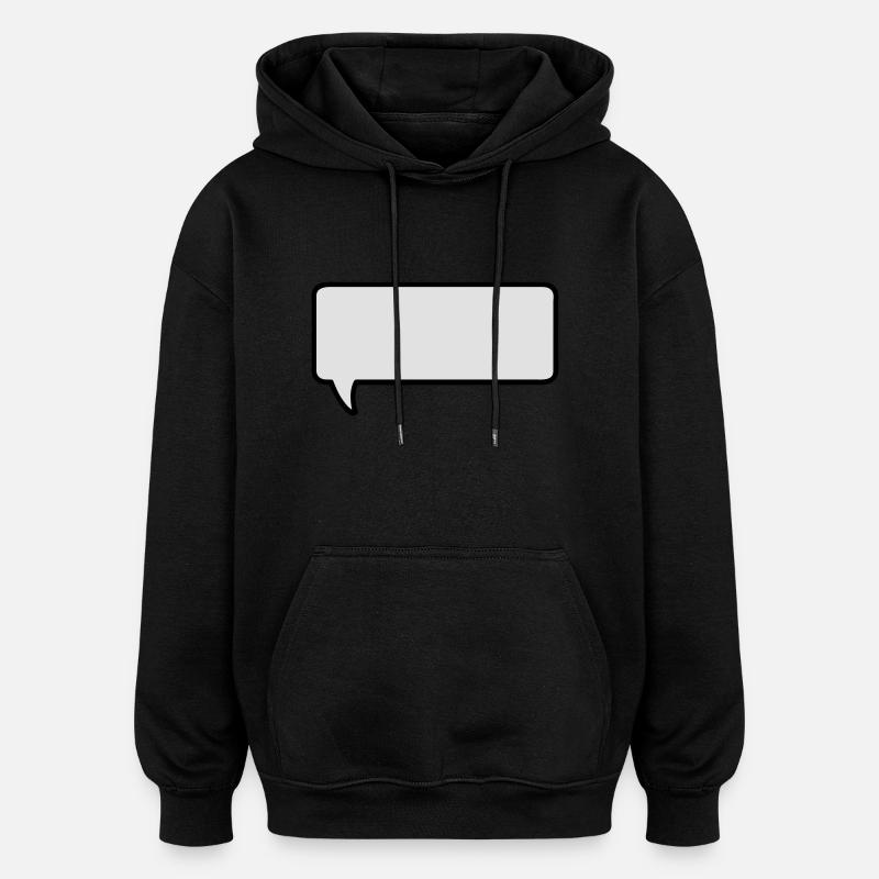 sprechblase mit deinem text - Sweat à capuche oversize unisexe - noir
