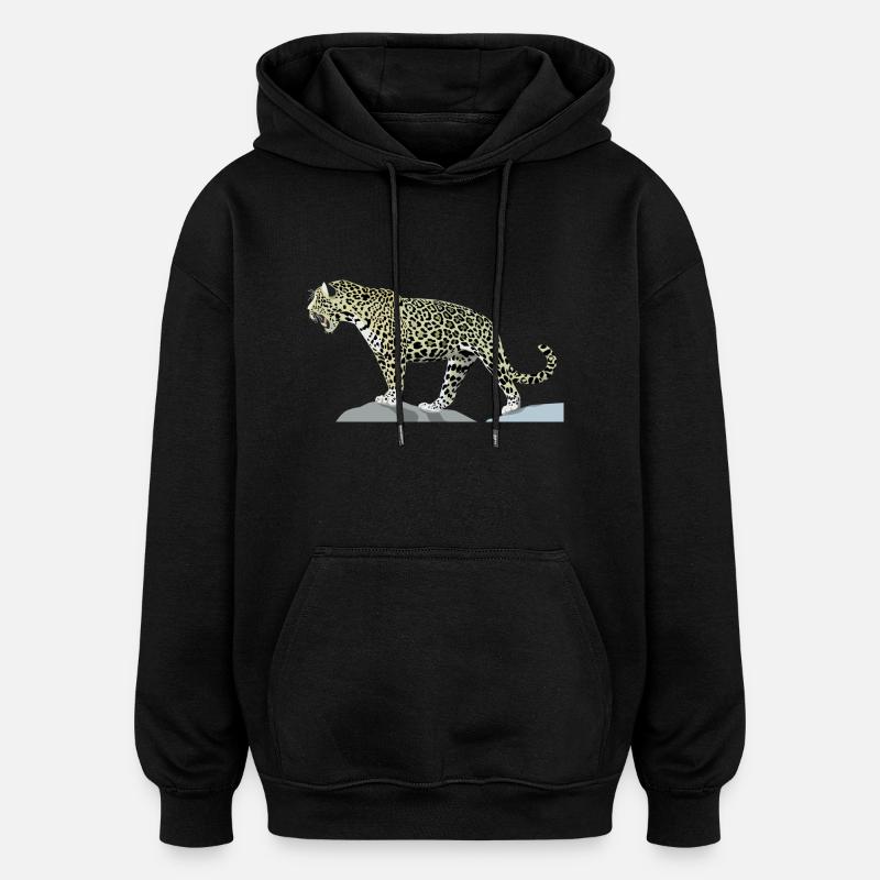 jaguar - Sweat à capuche oversize unisexe - noir