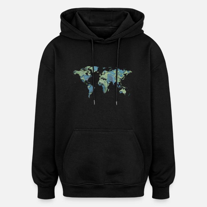 Erde - Oversized Unisex Hoodie - Schwarz