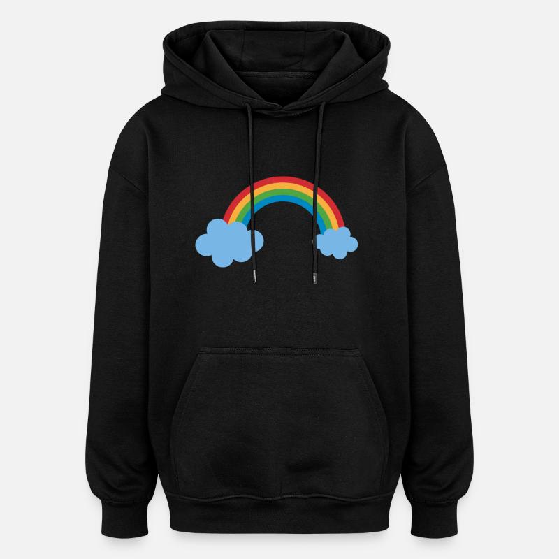 Regenbogen - Oversized Unisex Hoodie - Schwarz