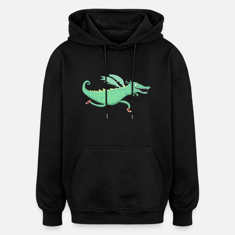 dragon Racing - Sweat à capuche oversize unisexe - noir