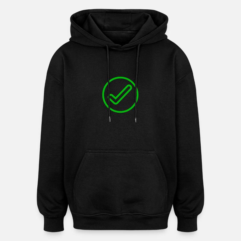 Häkchensymbol - Oversized Unisex Hoodie - Schwarz