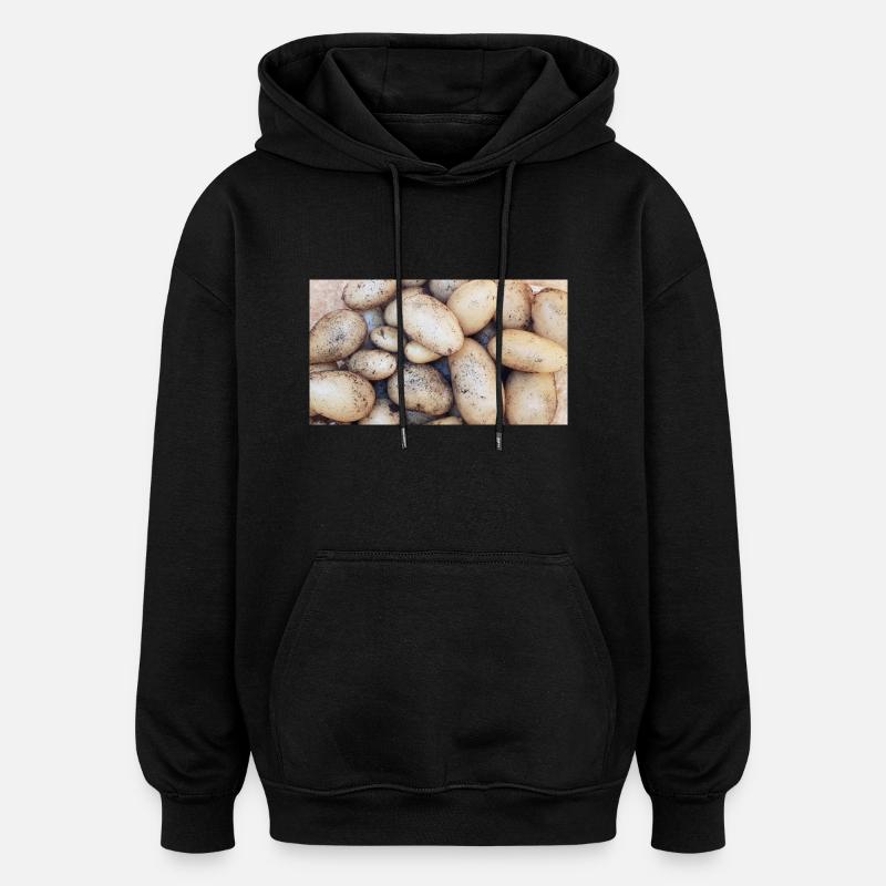 pommes de terre - Sweat à capuche oversize unisexe - noir