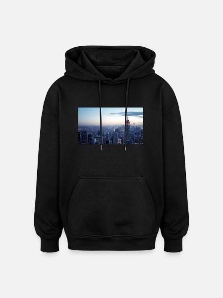 New York - Sweat à capuche oversize unisexe - noir