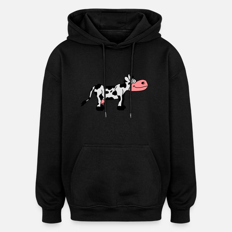 Cow Comic - Sweat à capuche oversize unisexe - noir