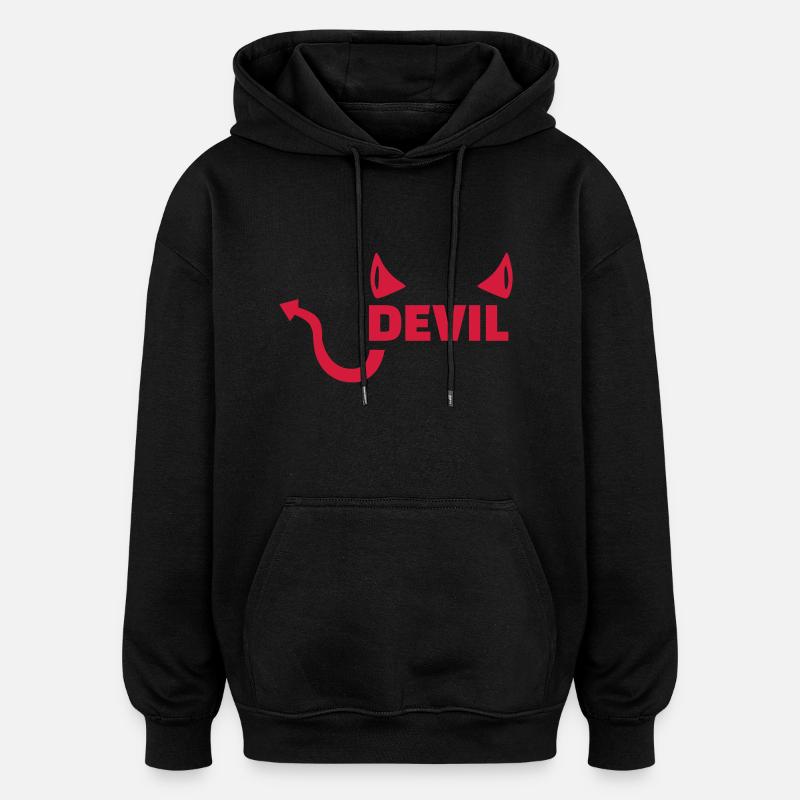 Diable - Sweat à capuche oversize unisexe - noir
