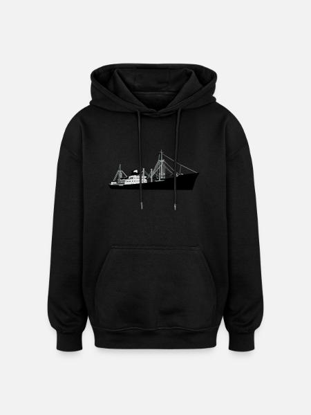 Schiff - MS F. Freiligrath - Oversized Unisex Hoodie - Schwarz