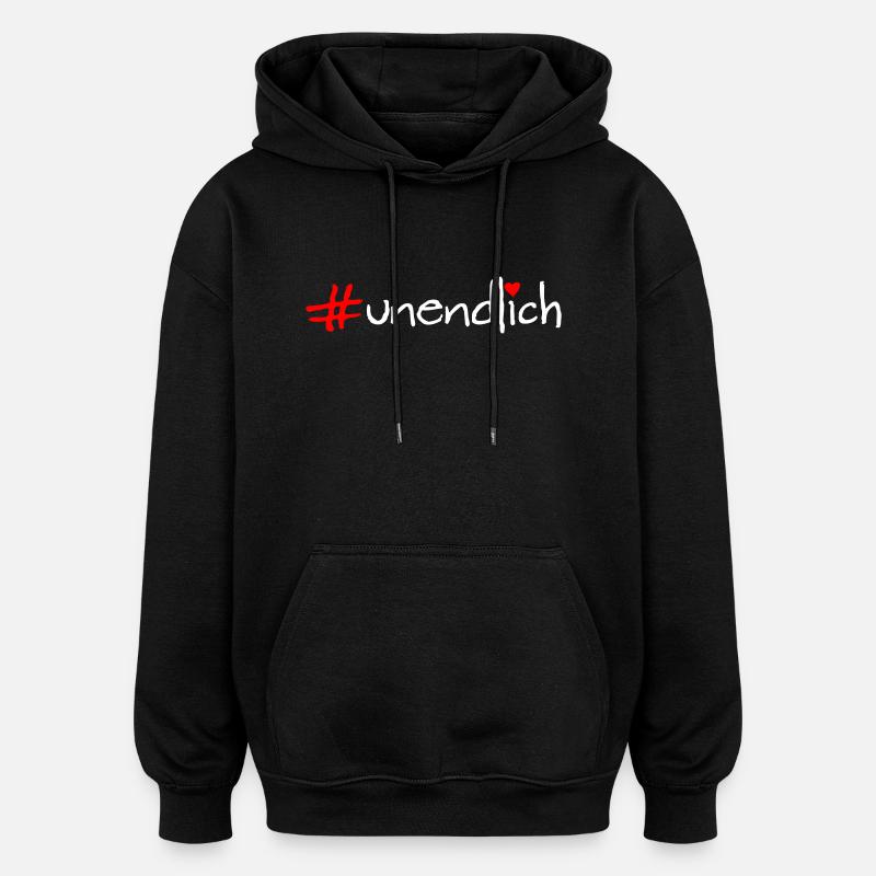 infini - Sweat à capuche oversize unisexe - noir