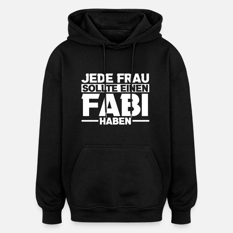 Fabien - Sweat à capuche oversize unisexe - noir