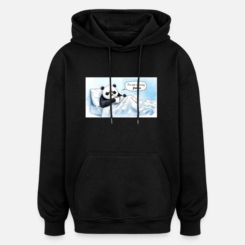 Morgendlicher Panda - Oversized Unisex Hoodie - Schwarz