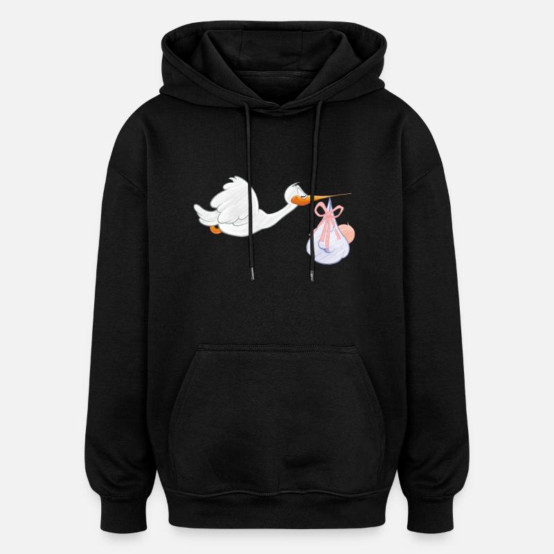 baby337 - Sweat à capuche oversize unisexe - noir