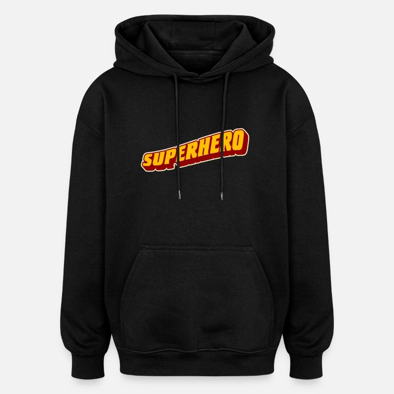 super-héros - Sweat à capuche oversize unisexe - noir