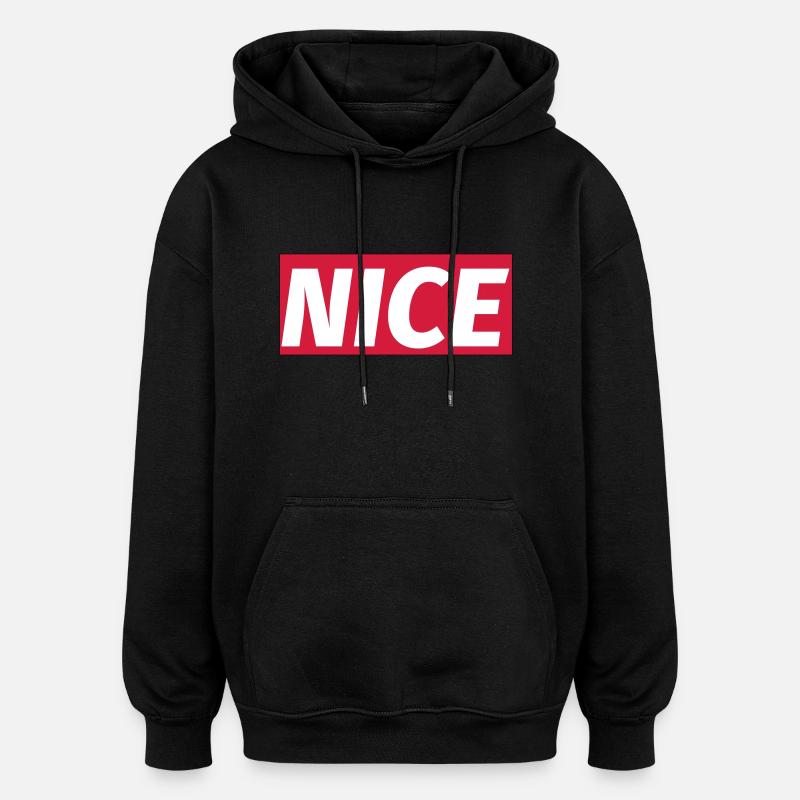 Nice - Sweat à capuche oversize unisexe - noir