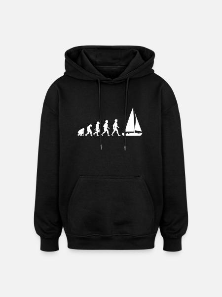 Evolution sailing sailboat sailing ship - Oversized Unisex Hoodie - black