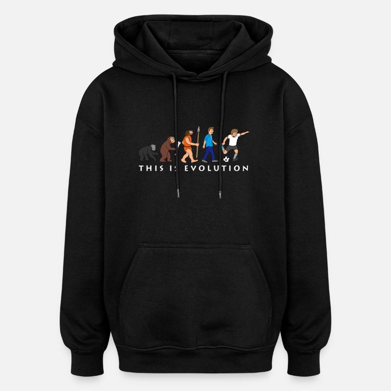evolution_fussball_comic_a - Oversized Unisex Hoodie - black