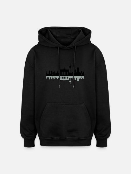 Skyline Berlin Schatten - Oversized Unisex Hoodie - Schwarz