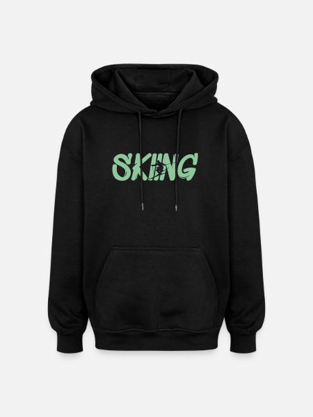 skiing ski - Oversized Unisex Hoodie - Schwarz