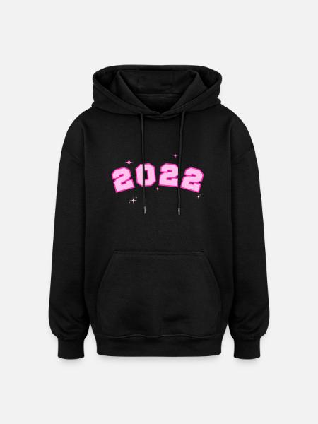 2022 Pink Star - Oversized Unisex Hoodie - black