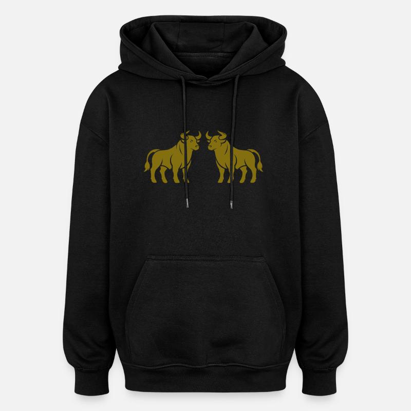 stier 2 - Oversized Unisex Hoodie - Schwarz