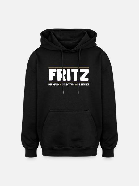 Fritz - Oversized Unisex Hoodie - black