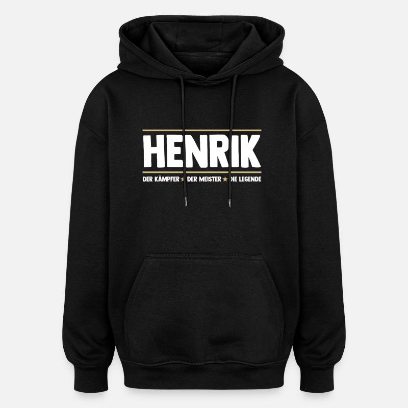 Henrik - Sweat à capuche oversize unisexe - noir