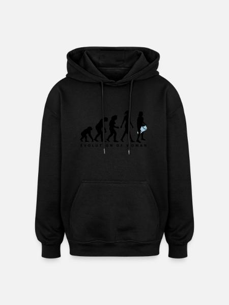 Evolution der Frau Djembe - Oversized Unisex Hoodie - Schwarz