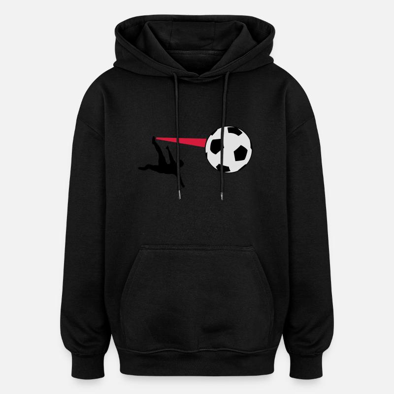de soccer - Sweat à capuche oversize unisexe - noir