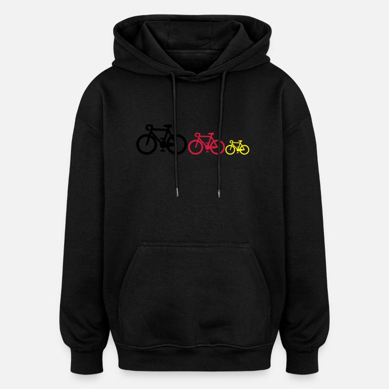 Noir-rouge-or - Sweat à capuche oversize unisexe - noir