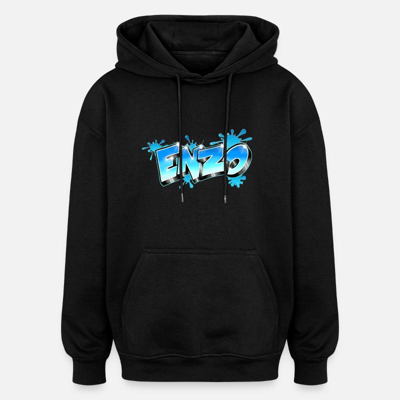 Graffiti Enzo Style - Sweat à capuche oversize unisexe - noir