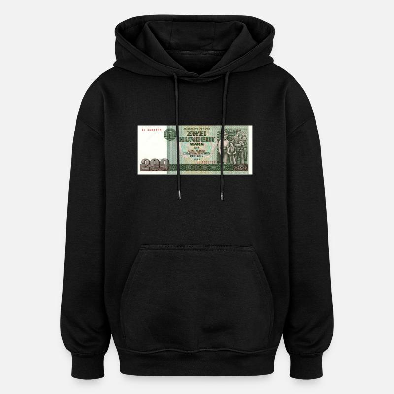 200 marks der ddr - Sweat à capuche oversize unisexe - noir