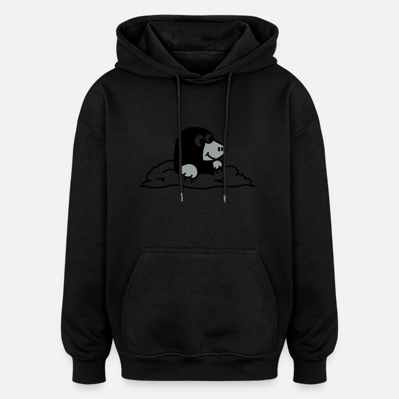 Maulwurf - Oversized Unisex Hoodie - Schwarz