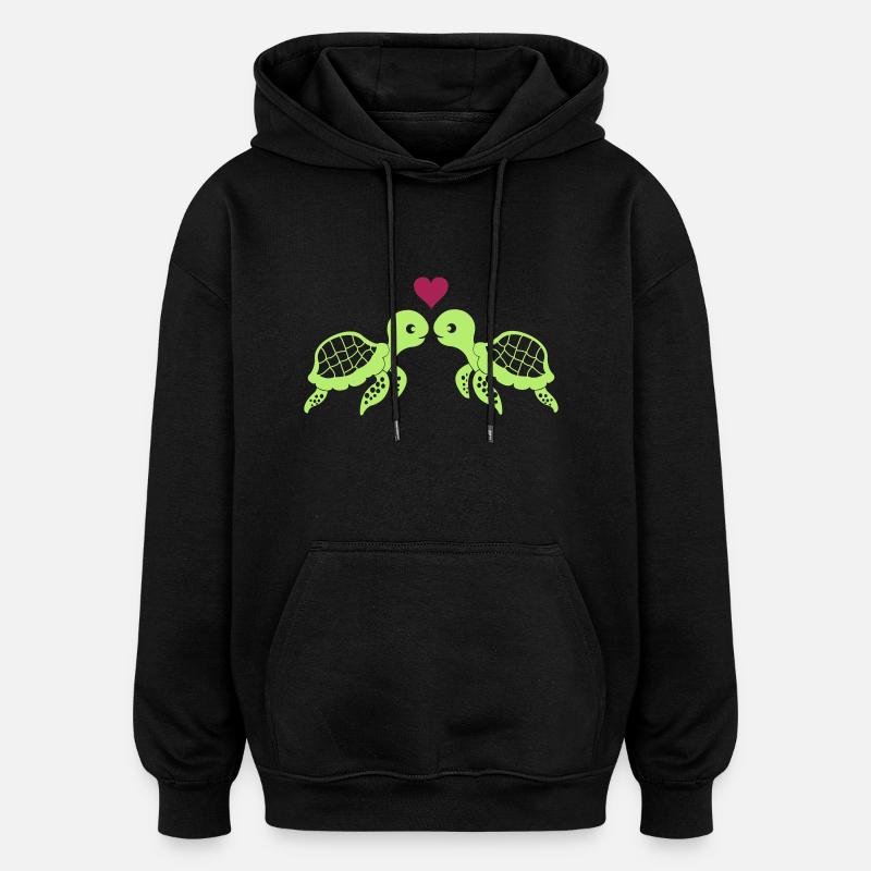 schildkroeten_001 - Sweat à capuche oversize unisexe - noir