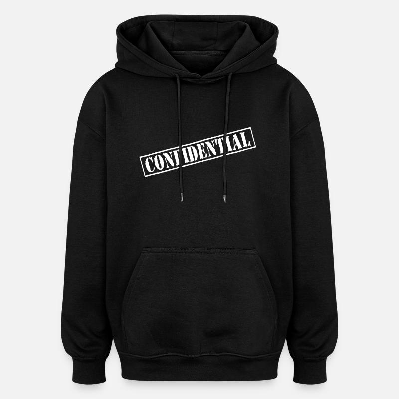 Confidential vector stamp - Oversized Unisex Hoodie - black