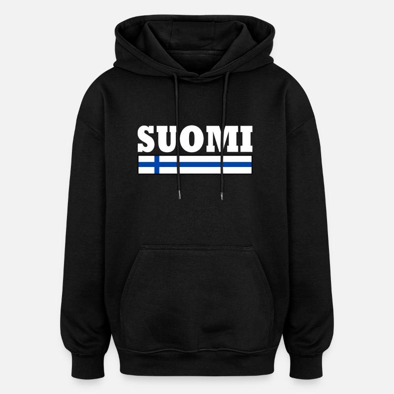 Suomi - Sweat à capuche oversize unisexe - noir