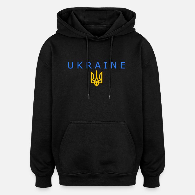 Ukraine - Sweat à capuche oversize unisexe - noir