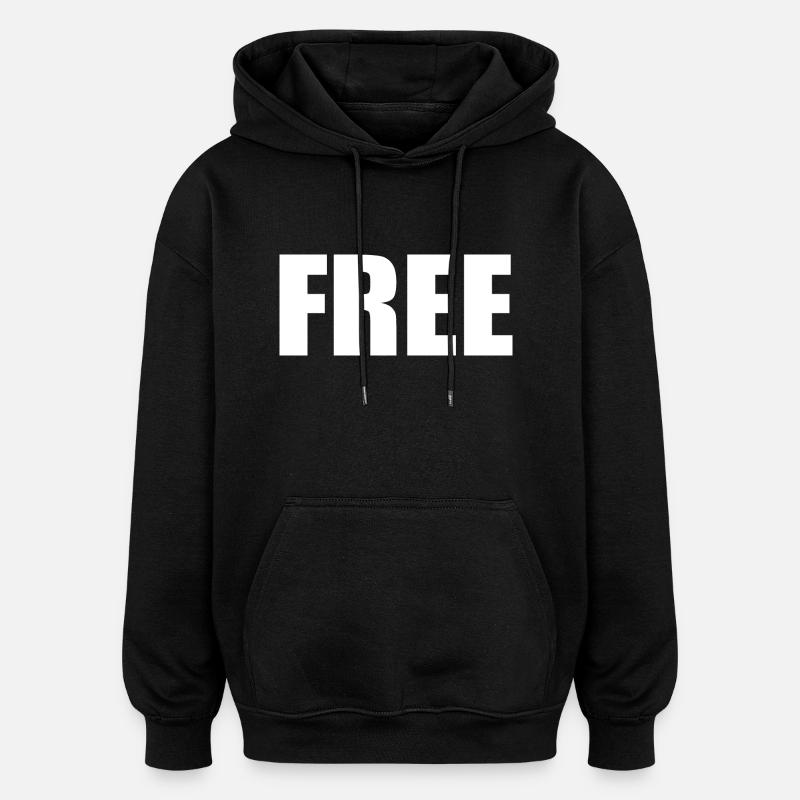Free - Sweat à capuche oversize unisexe - noir