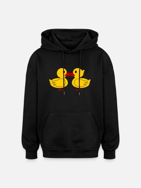 Baiser de canard - Sweat à capuche oversize unisexe - noir